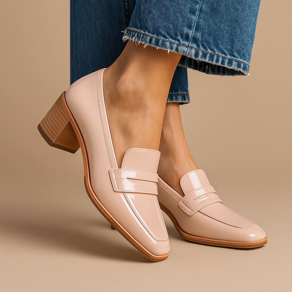 Aya – Loafers med Blokhæl