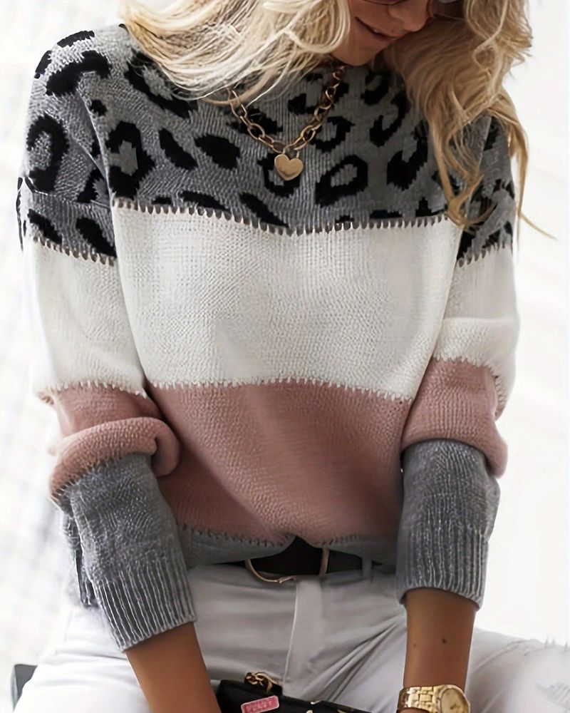 Dagmar - Blød Sweater med Leopardprint
