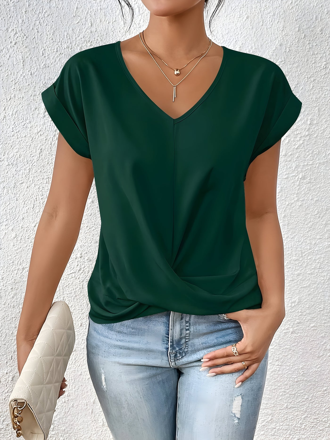 Kathrina |V-Hals Twist Front Top