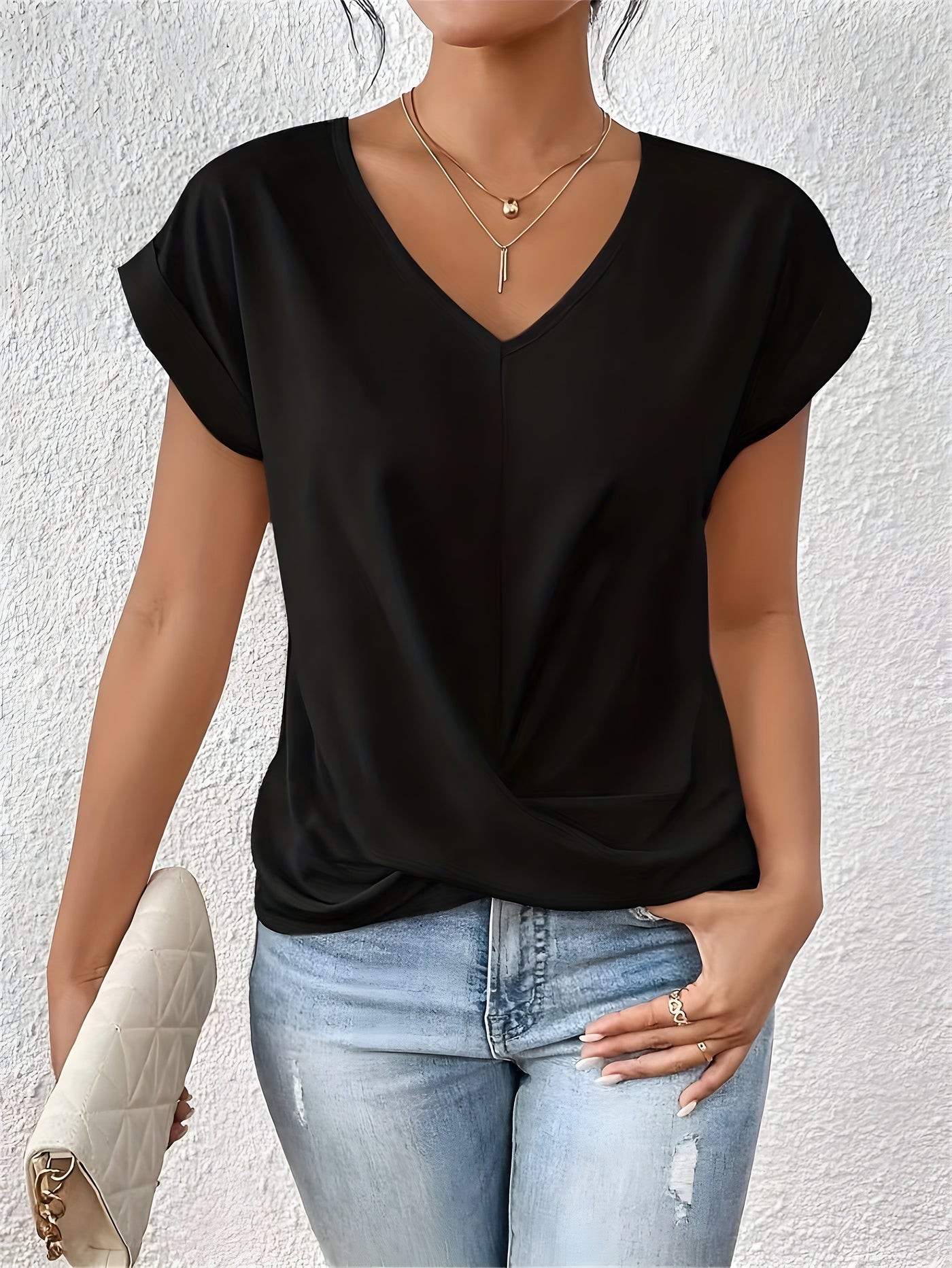 Kathrina |V-Hals Twist Front Top