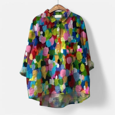 Nina – Elegant Bluse med Blomsterdetaljer