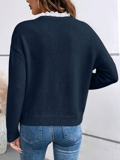 Nora – Elegant Strik med Blondekant
