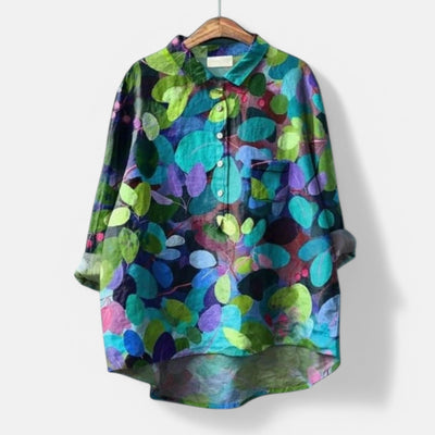 Nina – Elegant Bluse med Blomsterdetaljer