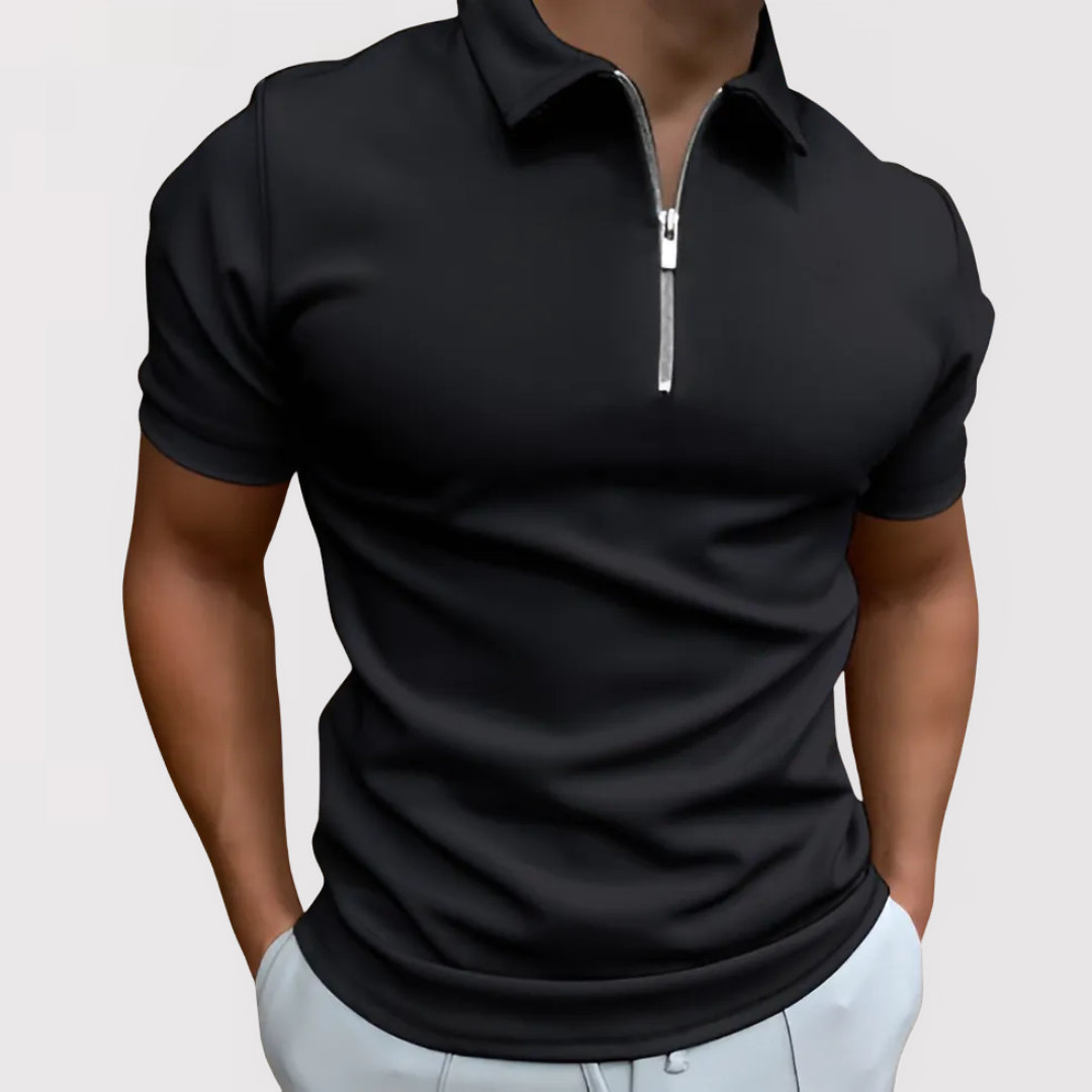 Malthe - Sporty & Elegant Polo med Lynlås