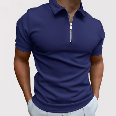 Malthe - Sporty & Elegant Polo med Lynlås