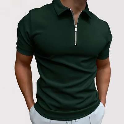 Malthe - Sporty & Elegant Polo med Lynlås