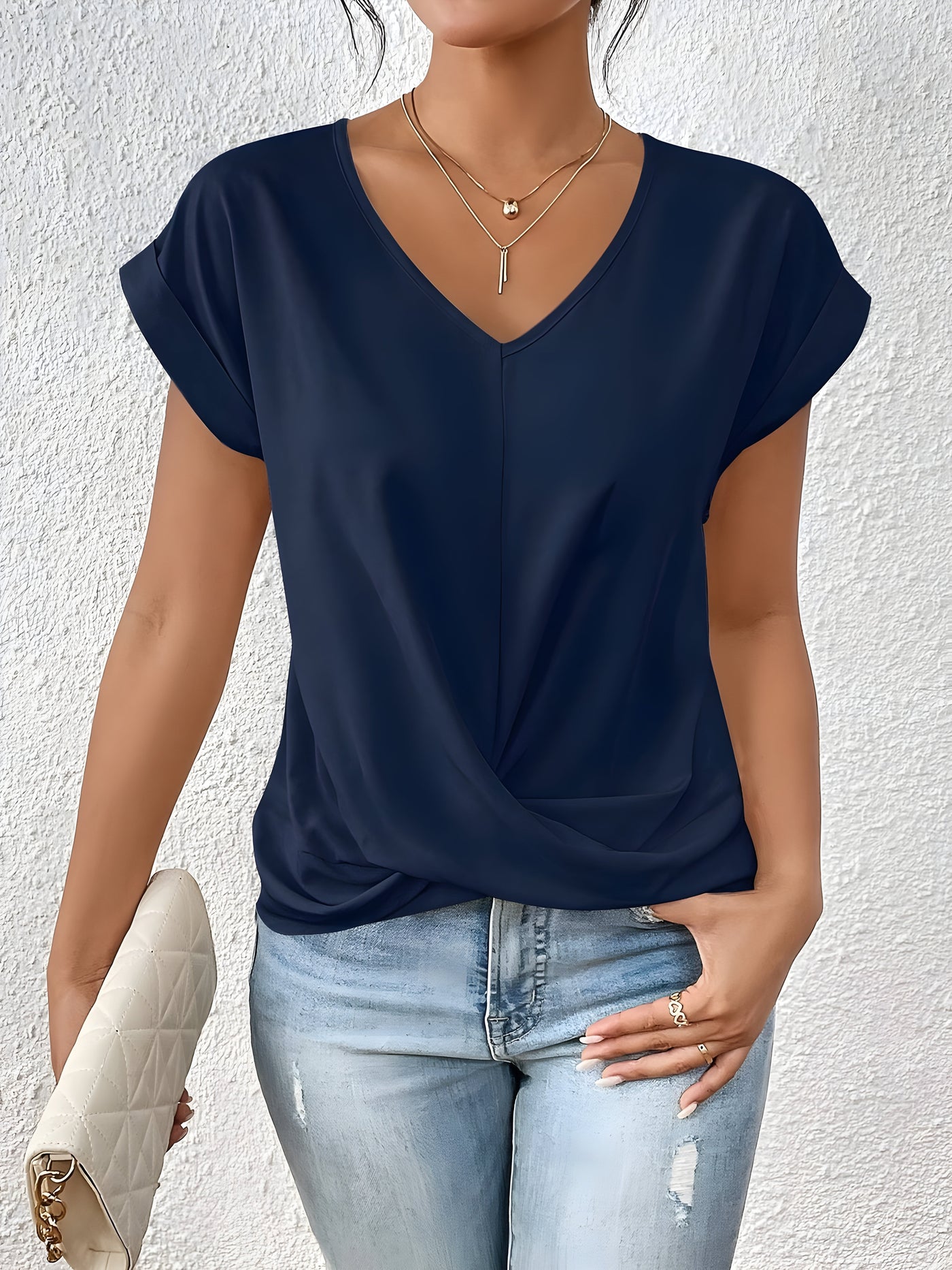 Kathrina |V-Hals Twist Front Top